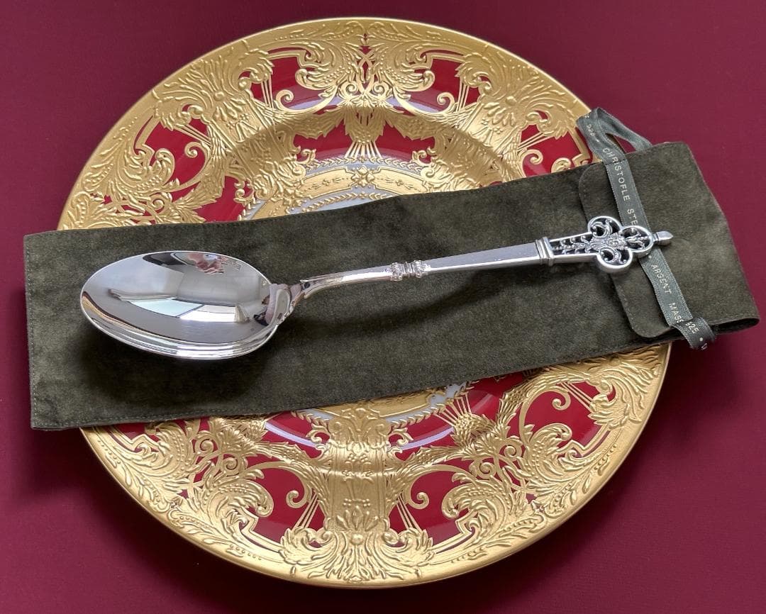 参考90万円 クリストフル ルネッサンス スターリングシルバーサービングスプーン