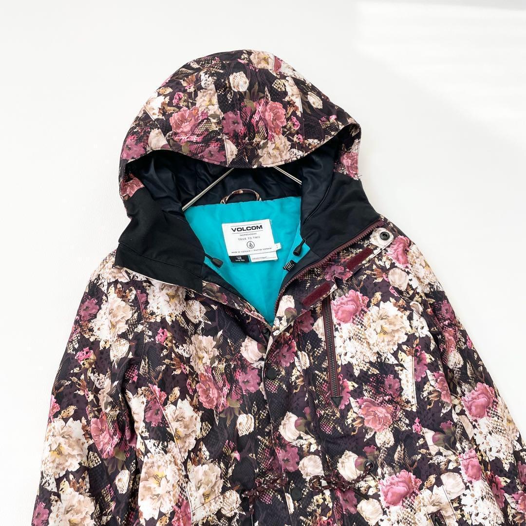 4459【美品】ボルコム ジャケット スノボウェア レディース 花柄 耐水性