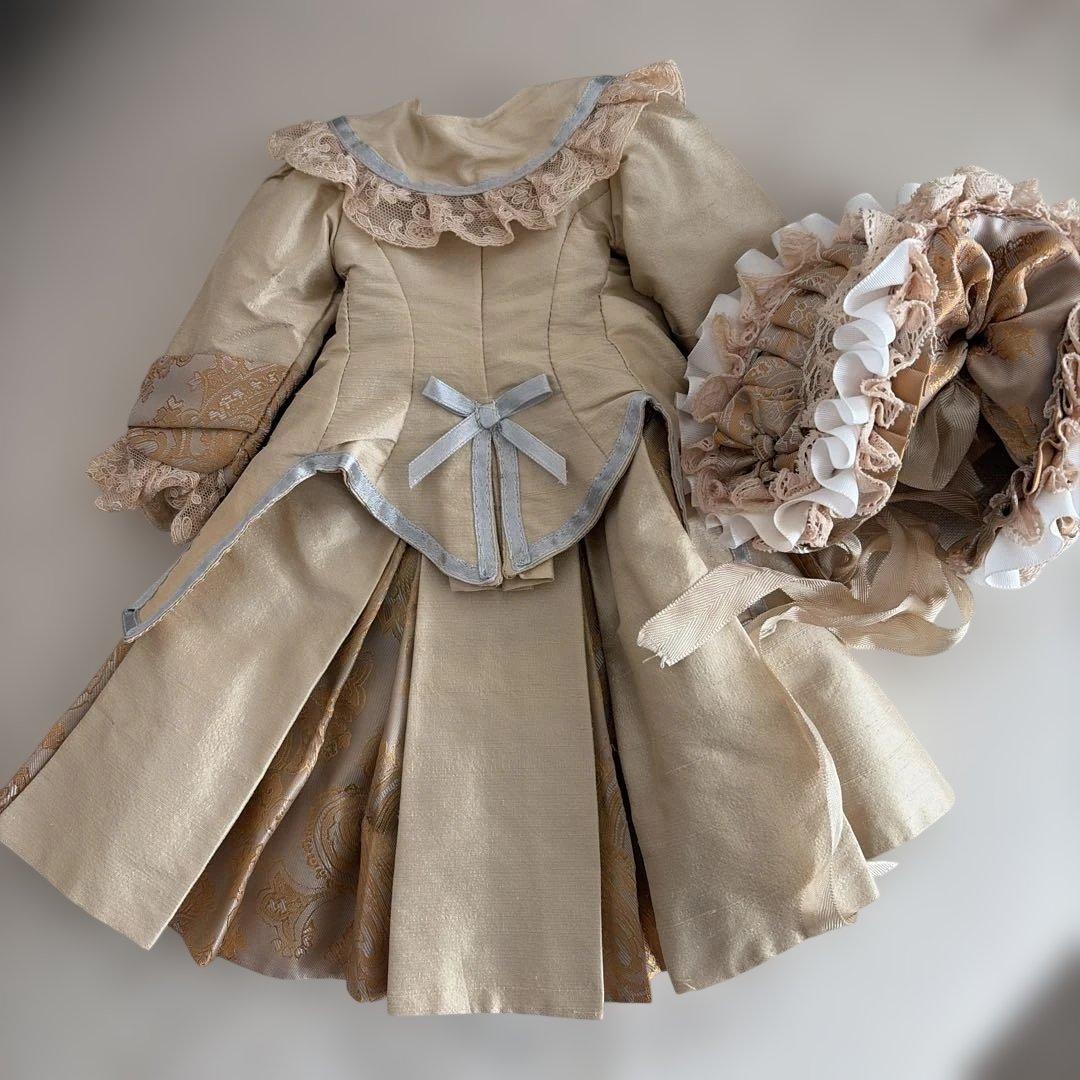 アンティークドール用　ジュモー ドレス&ボネ