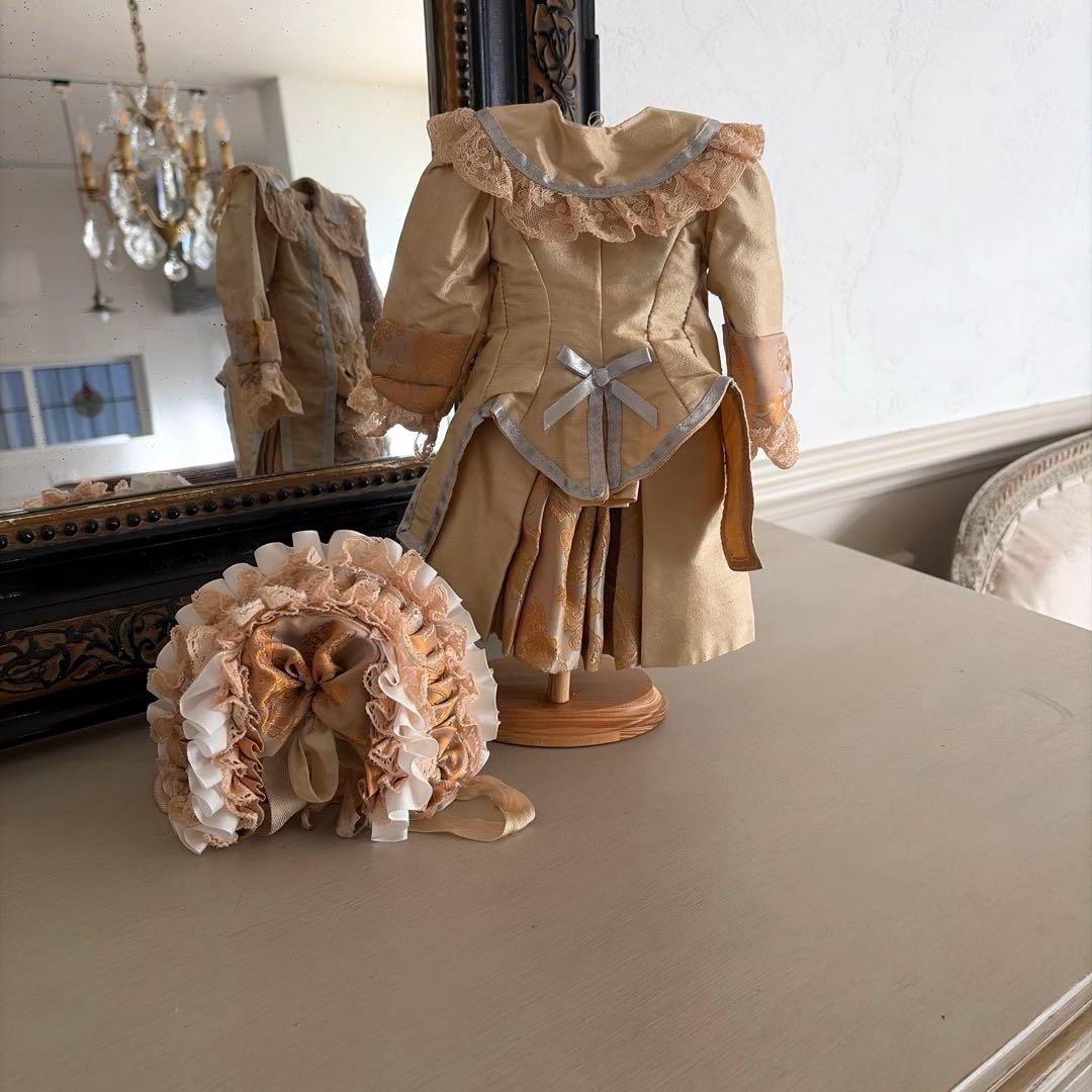 アンティークドール用　ジュモー ドレス&ボネ