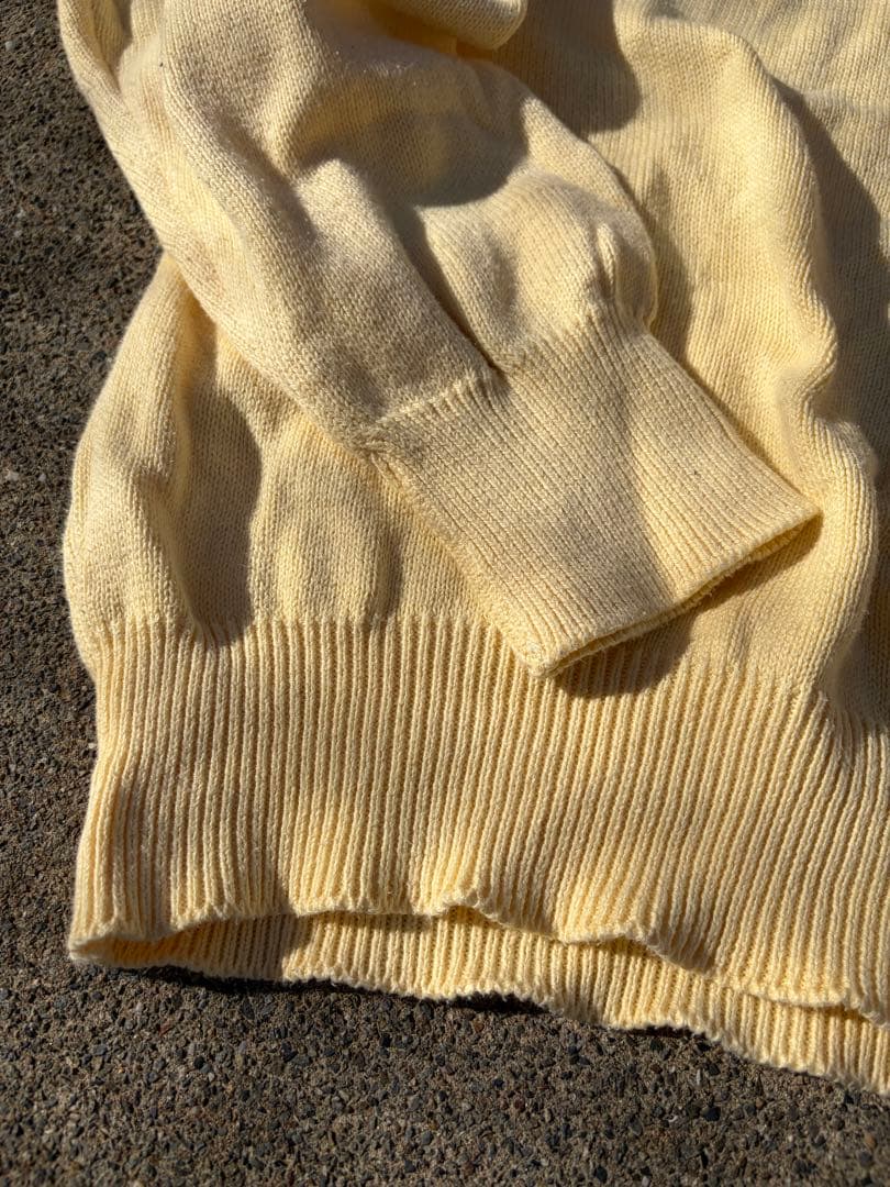 70s Brooks BrothersコットンニットVネック ヴィンテージUSA