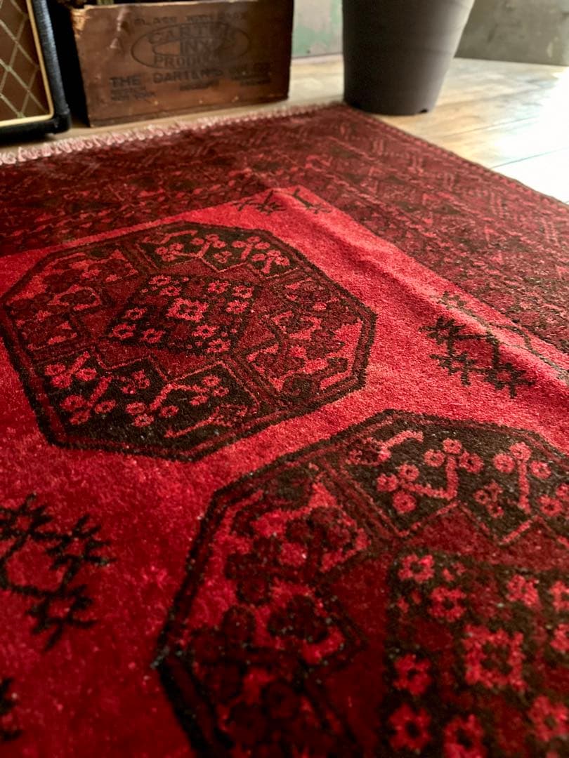 トライバルラグ　ヴィンテージラグ　トルクメン　エルサリ　プリミティブアート　美品