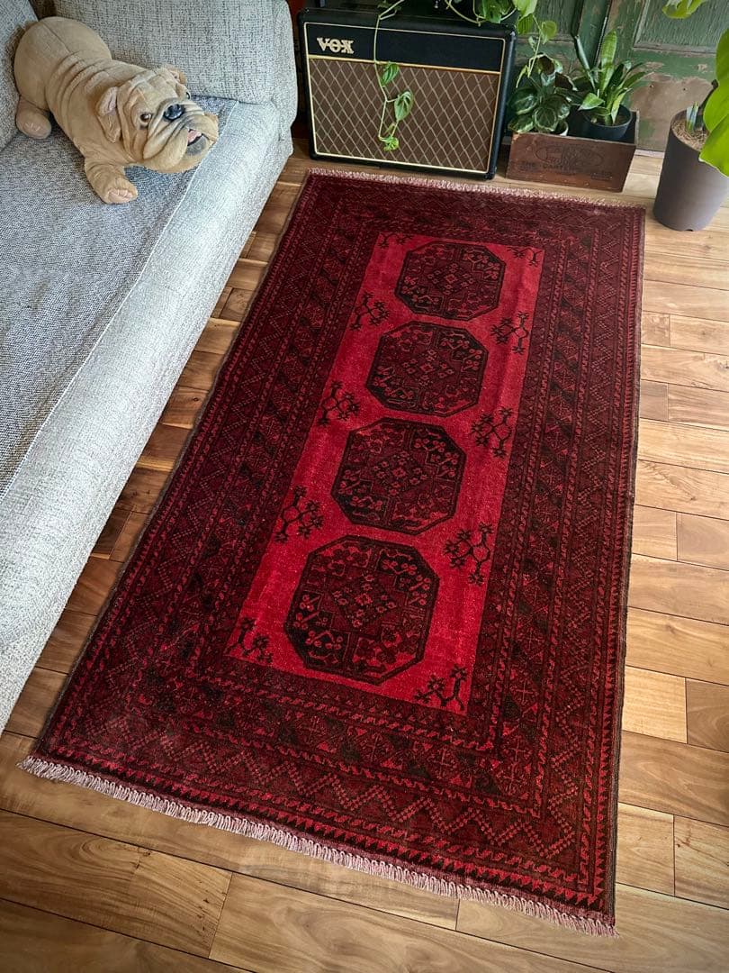 トライバルラグ　ヴィンテージラグ　トルクメン　エルサリ　プリミティブアート　美品