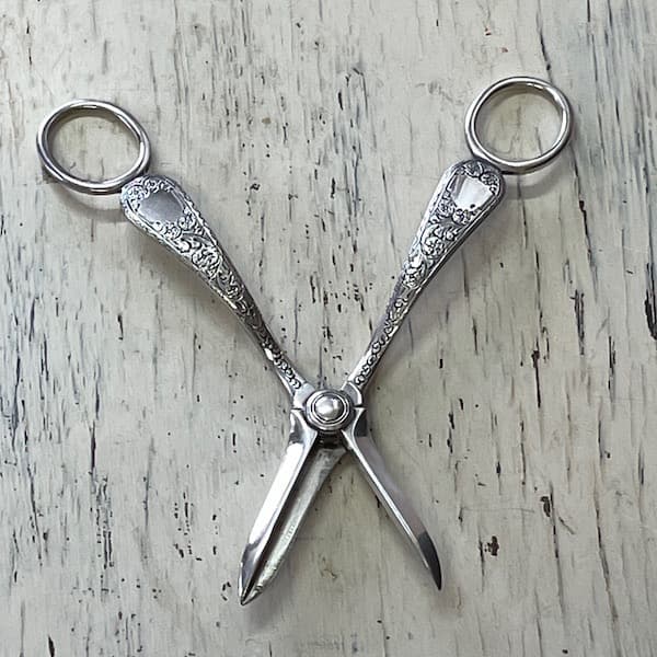 アンティーク　葡萄用ハサミ　グレープシザー　シルバー　装飾