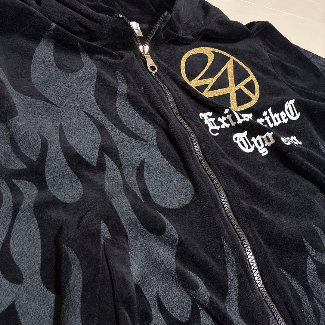 24karats EXILE ファイヤーパターン ベロアジャージ セットアップ