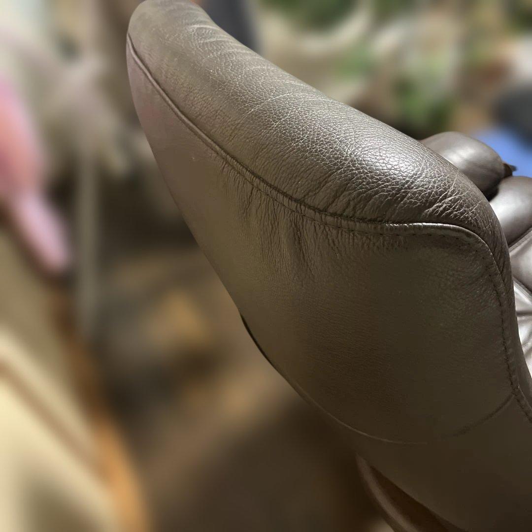 ダークブラウン レザー リクライニングソファ