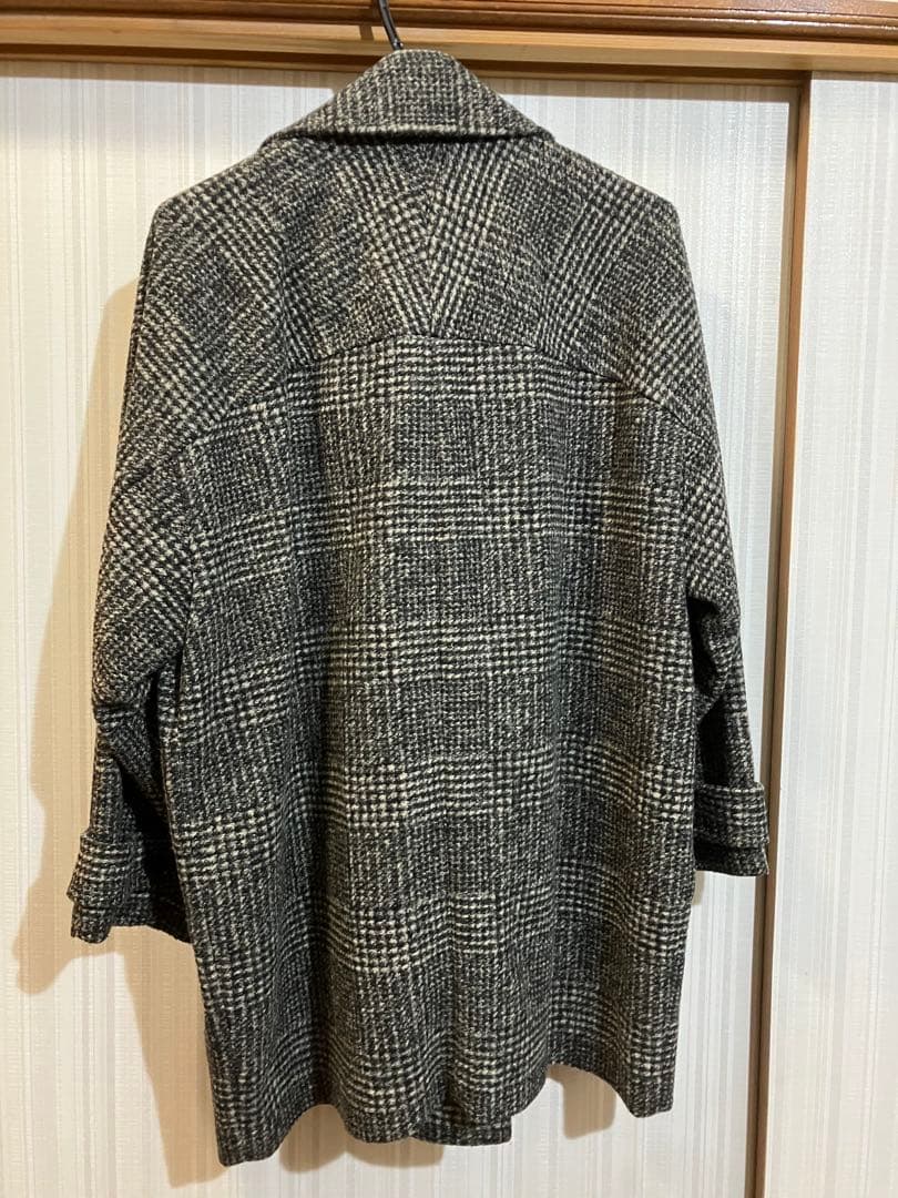 Wスライバーチェックハーフコート　グレー　38