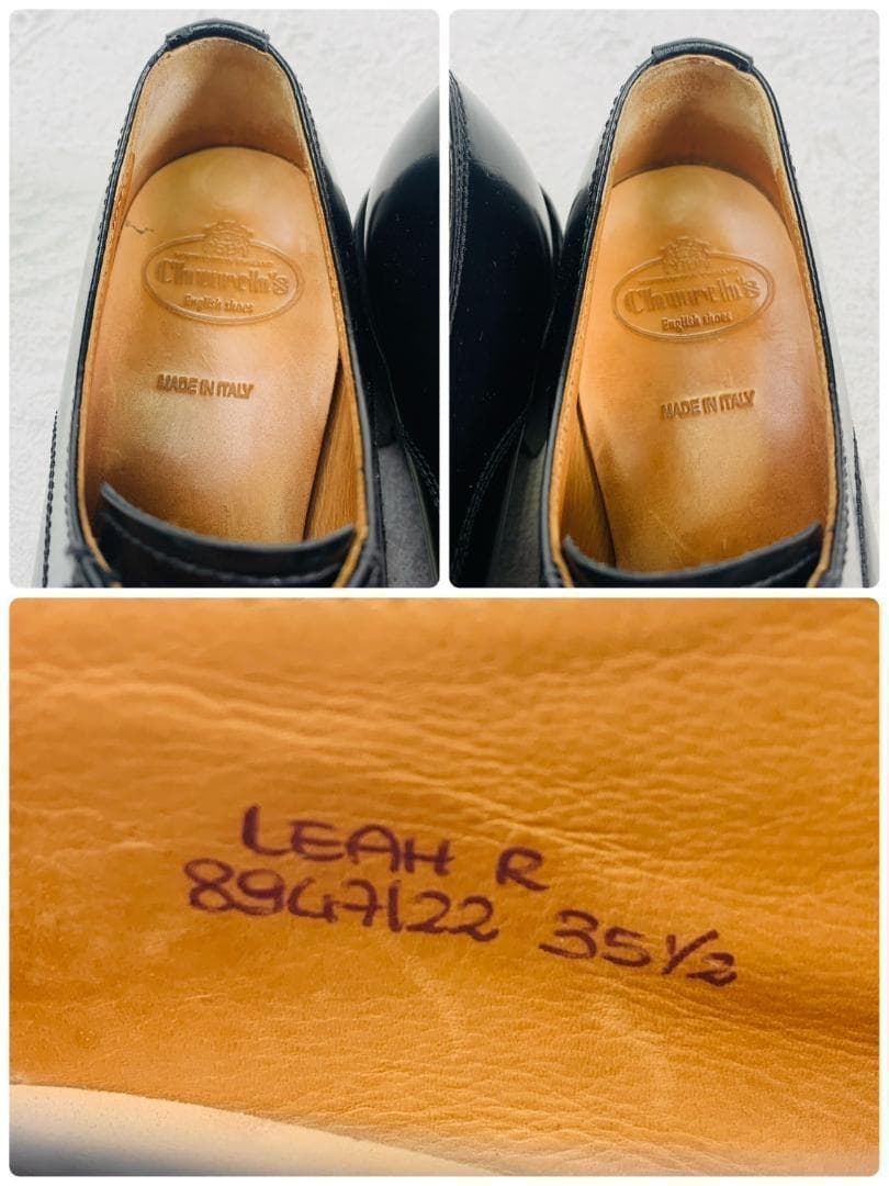 【良品】チャーチ LEAH R シャノン型 スタッズ 黒 35.5 革靴 高級