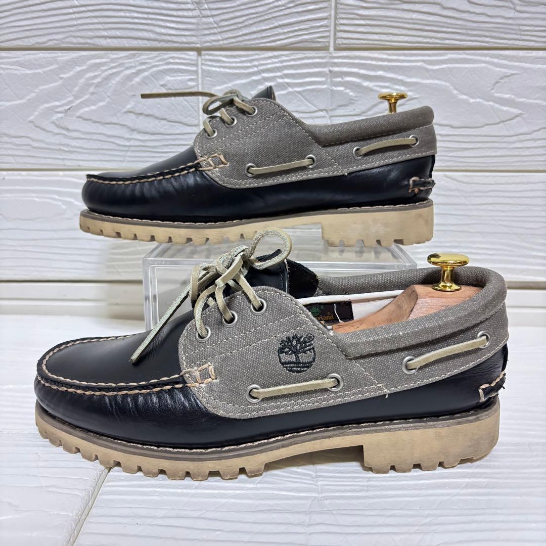 【アッパー美品】ティンバーランド 3eye ブラック 7W デッキシューズ