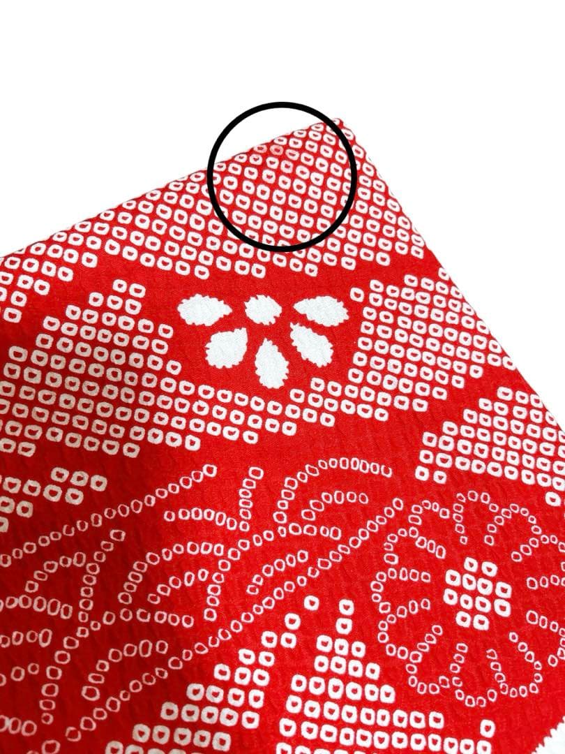 正絹鹿の子柄♡七五三　3歳　女の子　フルセット　一式　赤系　刺繍入り被布