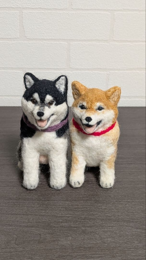 柴犬　羊毛　羊毛フェルト　ハンドメイド　ハスキー