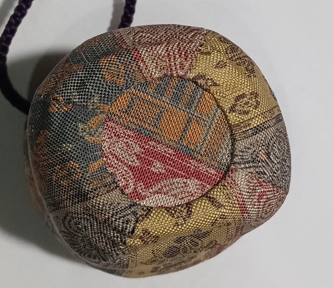 茶道具　京都嵯峨　嵯峨焼　橋本永豊作　肩衝茶入　紅牙瑞錦仕覆付　美品！！