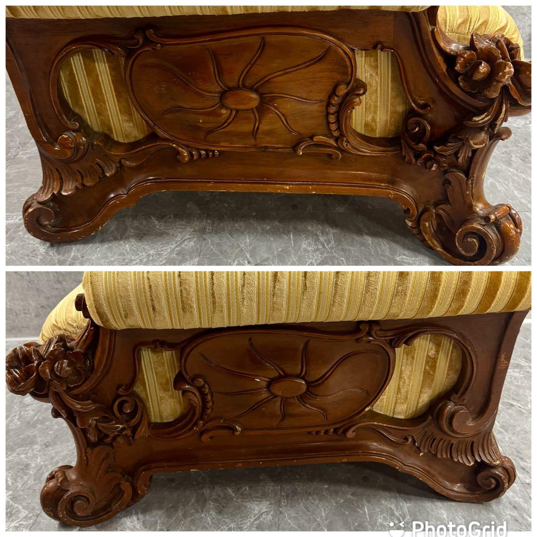 重厚な存在感　中国家具 花梨材 唐木 ソファ チェア 無垢 高級飾り家具　②