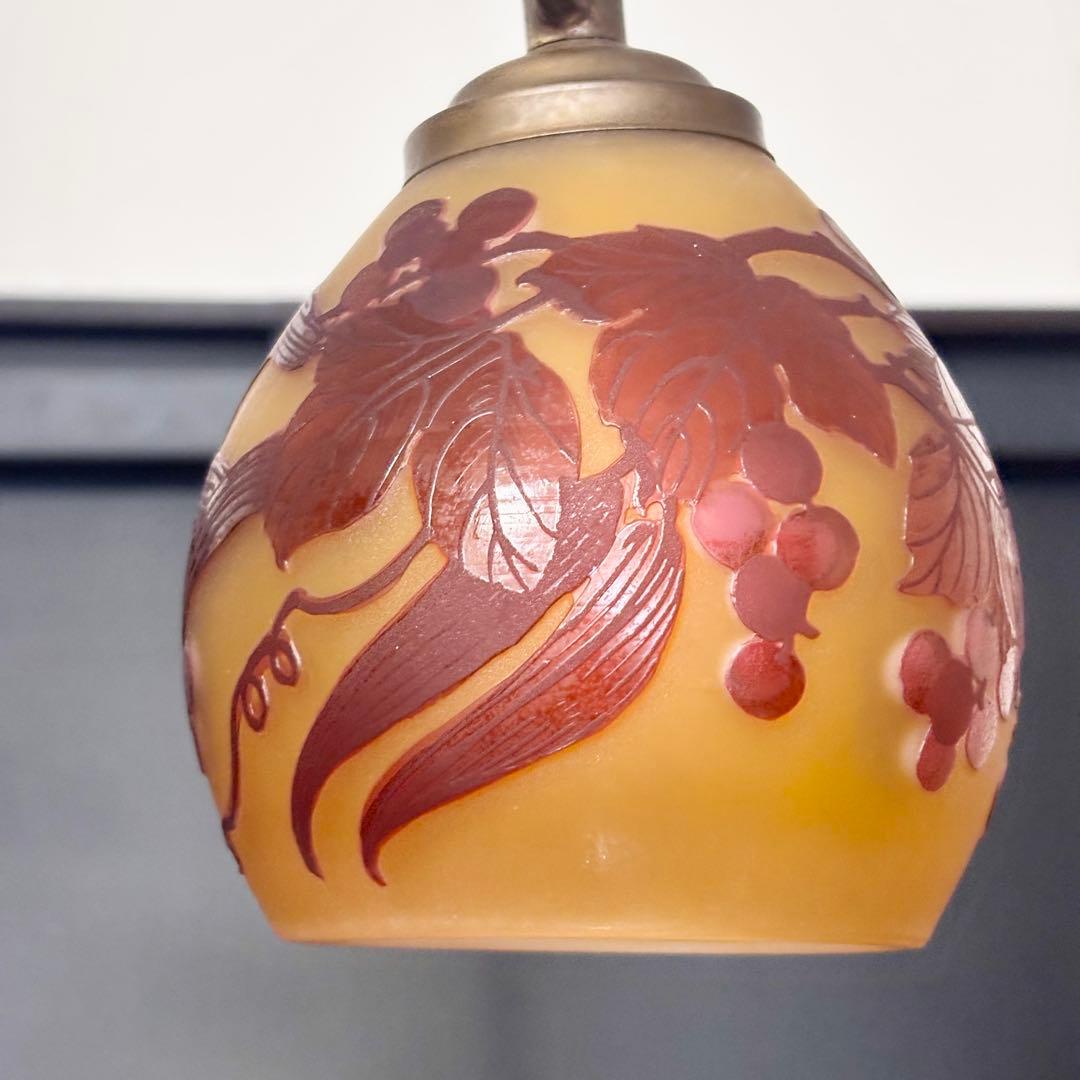 希少！TIP Gallé ガレ ガラスシェード ペンダントライト 1灯