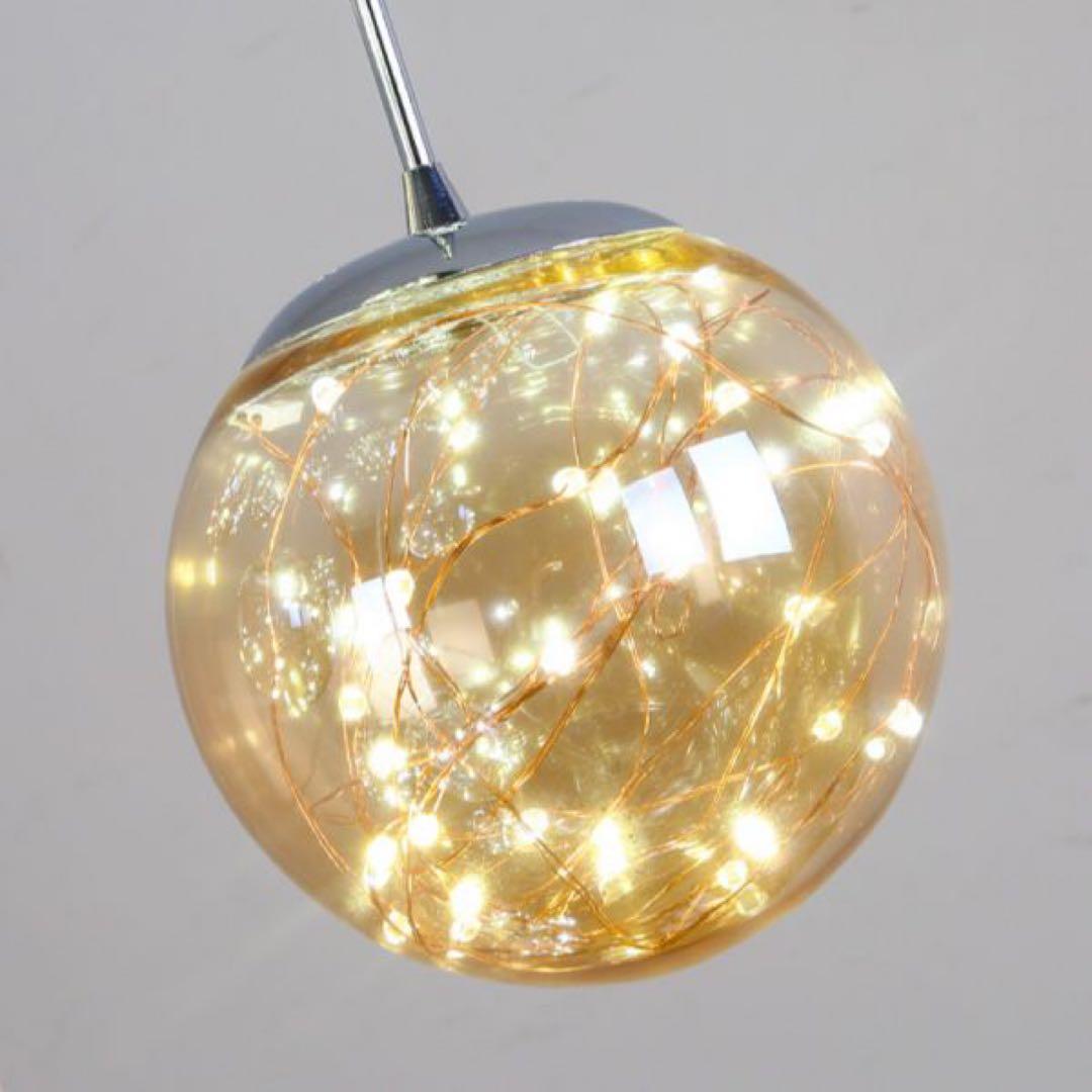 【新品】LEDペンダントライト　ガラスボール　シャンデリア