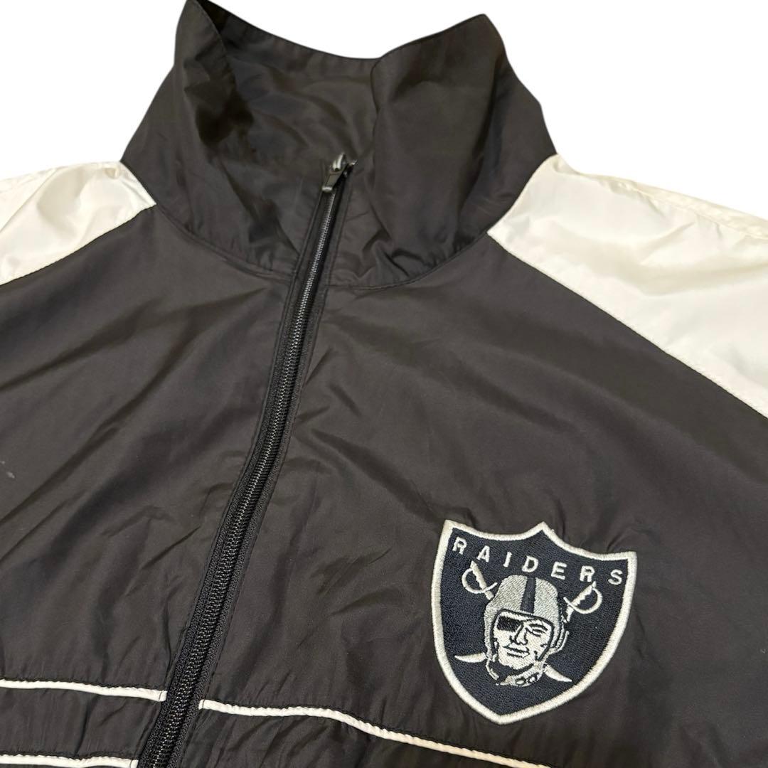 む*け様 レアヴィンテージRAIDERS薄手ナイロンウォームアップジャケットシュ