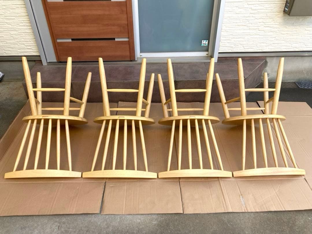 中古 桜屋工業 cherry 天然木 ダイニング チェア 椅子 4脚セット