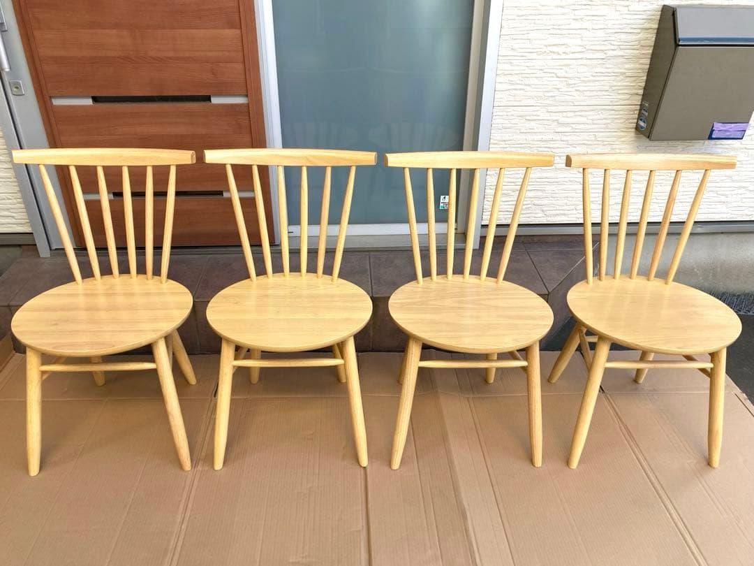 中古 桜屋工業 cherry 天然木 ダイニング チェア 椅子 4脚セット