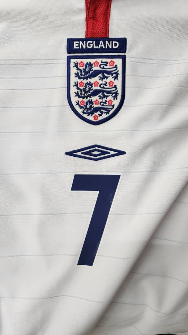 04-05 イングランド代表　ベッカム　UMBROオフィシャル　長袖ユニフォーム