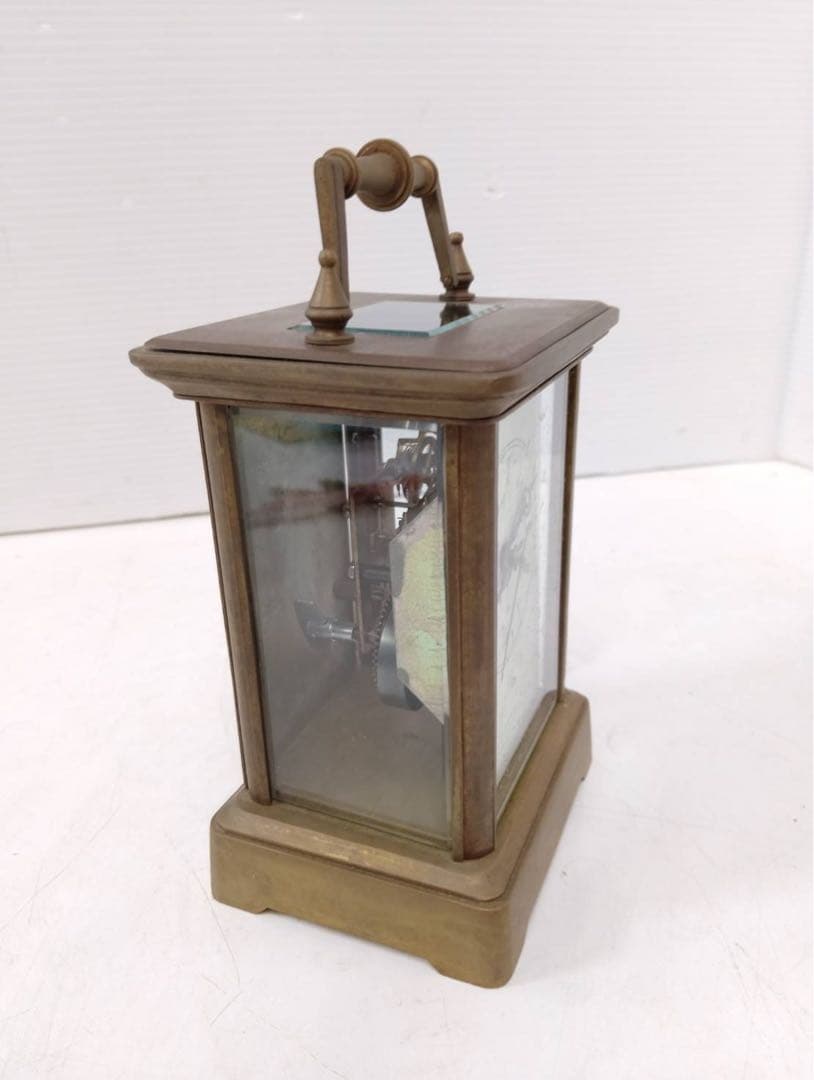 G1791 アンティーク キャリッジクロック 置時計 真鍮製 レトロ インテリア