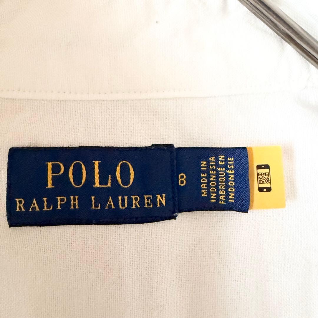 5836 美品✨ ポロラルフローレン タイネックブラウスシャツ 8 ポニーロゴ