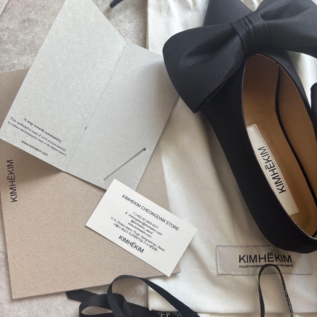 KIMHEKIM ブラック リボンパンプス　キムへキム　最終値下げ