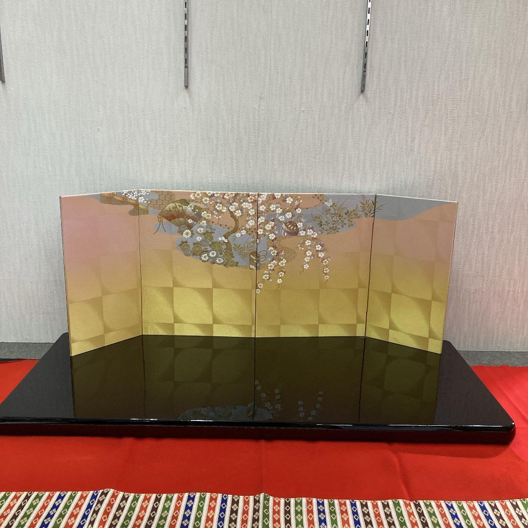 MS3 ひな人形飾り台　台巾105㎝位　黒塗り台　親王飾り台