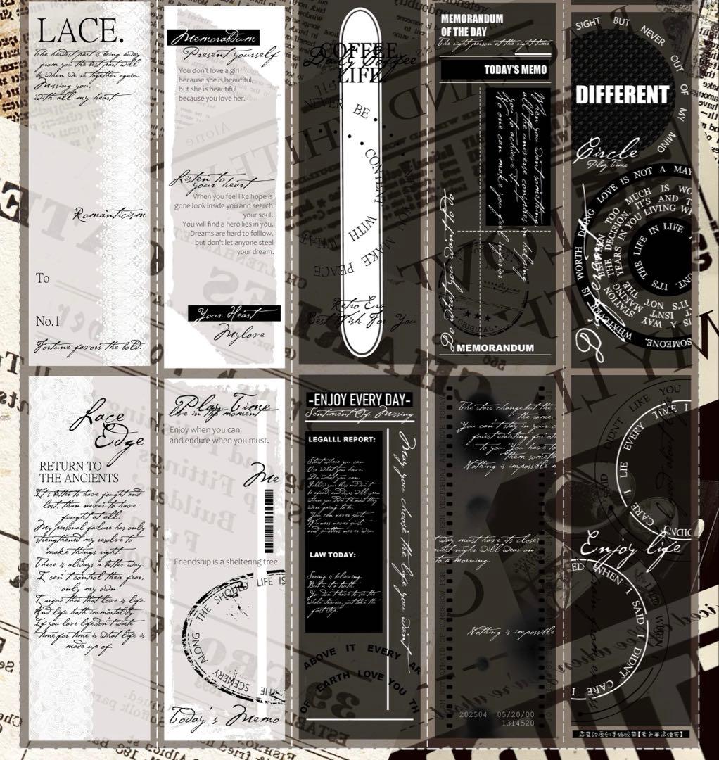 霖蓝汐原创手账《素色半透便签》海外マスキングテープ　マステ 【2649】