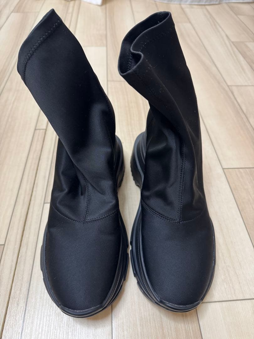 靴 TOKYO BLACK DOUBLE SNEAKER SHORT BOOTS