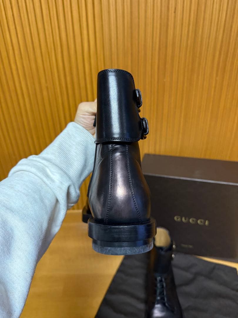 ち*い様 GUCCI ブラックブーツ 25センチ