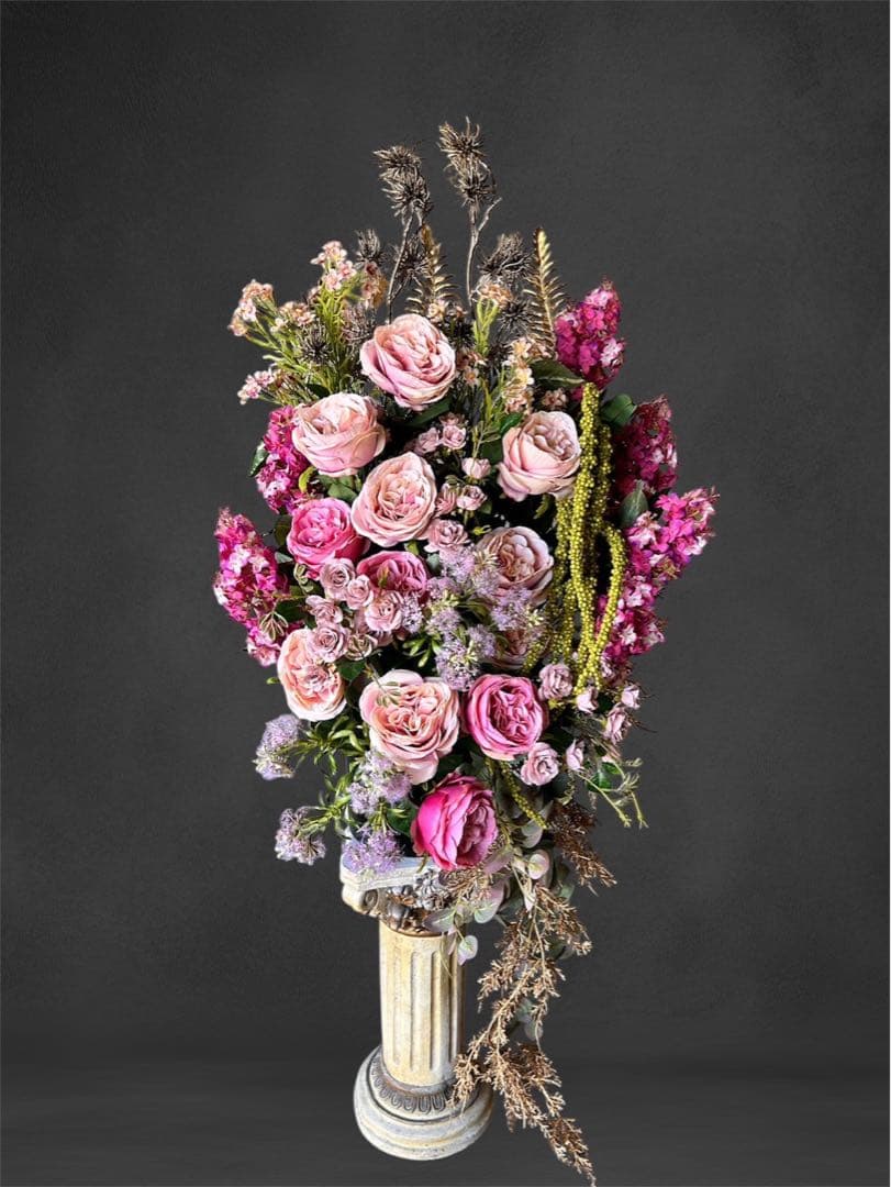 光触媒　人工観葉植物　フェイクグリーン　ピンクベージュローズ@@@