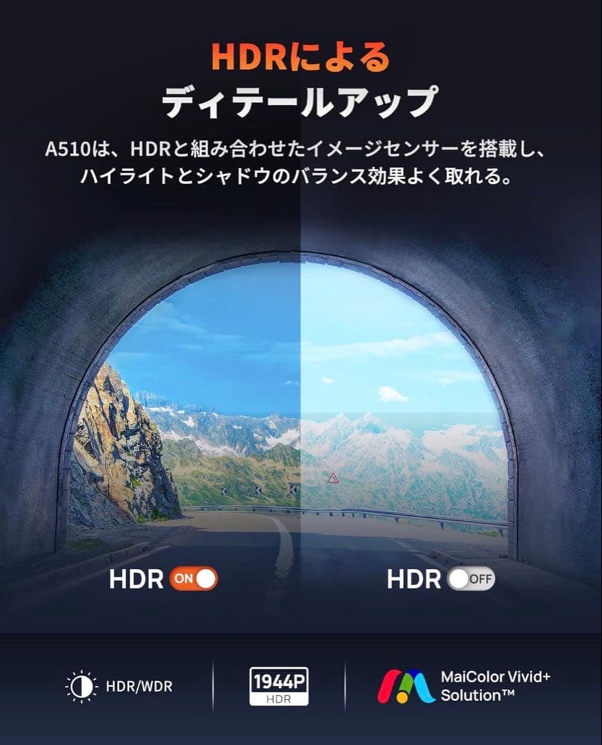 【期間限定値下げ中】70mai A510ドラレコ　駐車監視用配線付き