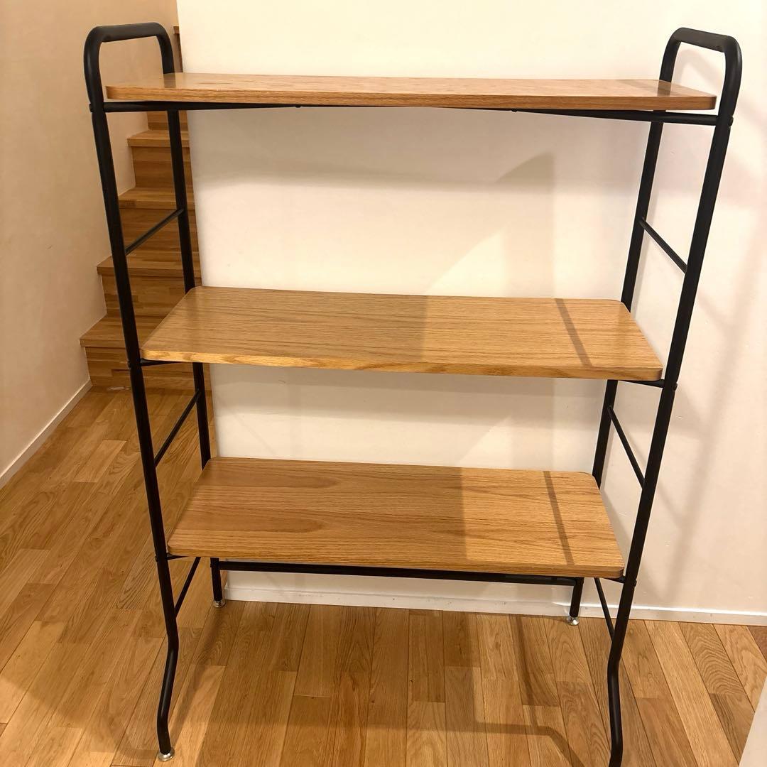 NOCE 天然木×アイアン オープンシェルフ 三段