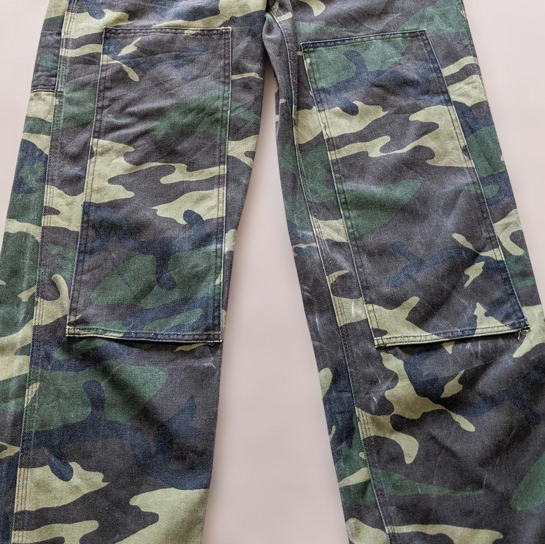 90s Liberty usa製 オーバーオール 迷彩 ダブルニー W38 古着