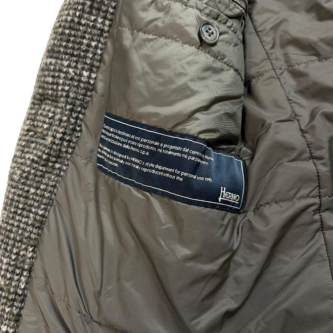 【 大きいサイズ 】 ヘルノ　ダッフルコート　ミックスツイード　フード　ポケット