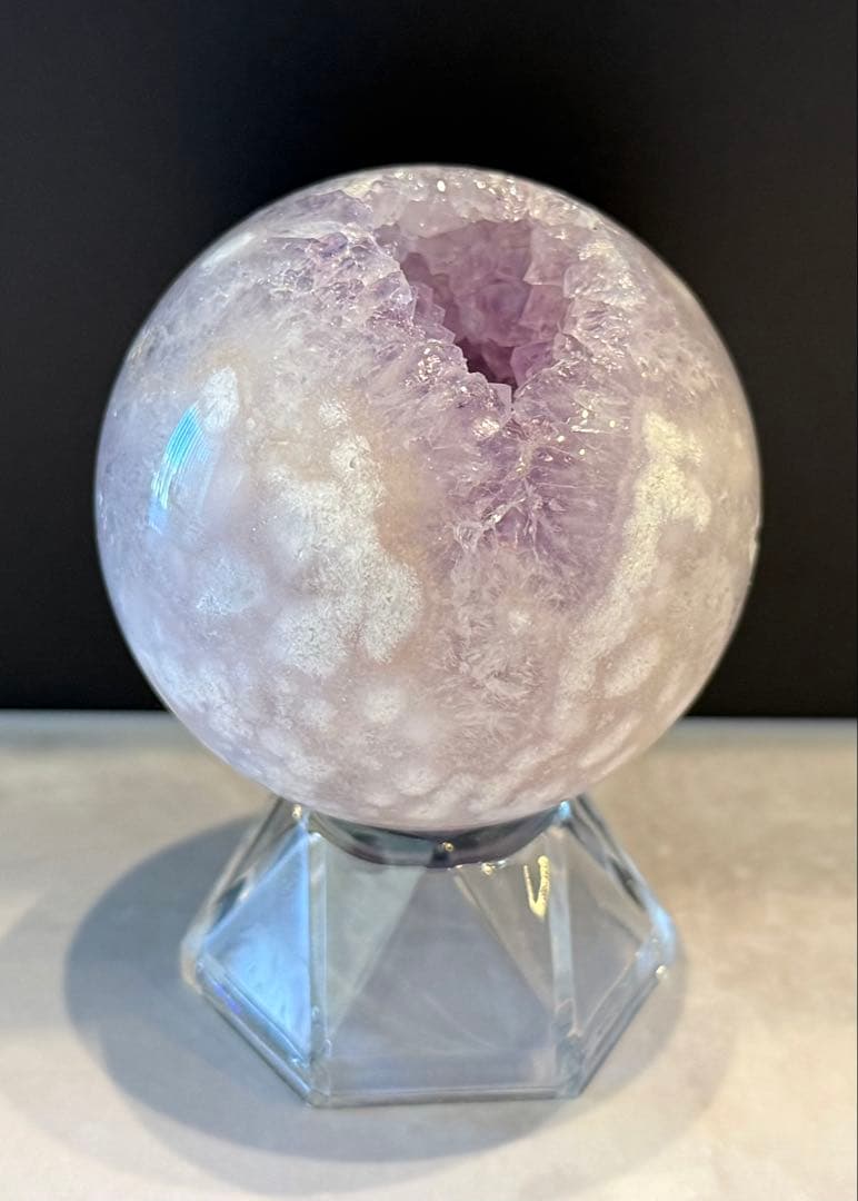 ピンクアメジスト スフィア 丸玉 ③ 笑口 ザクザク 天然石