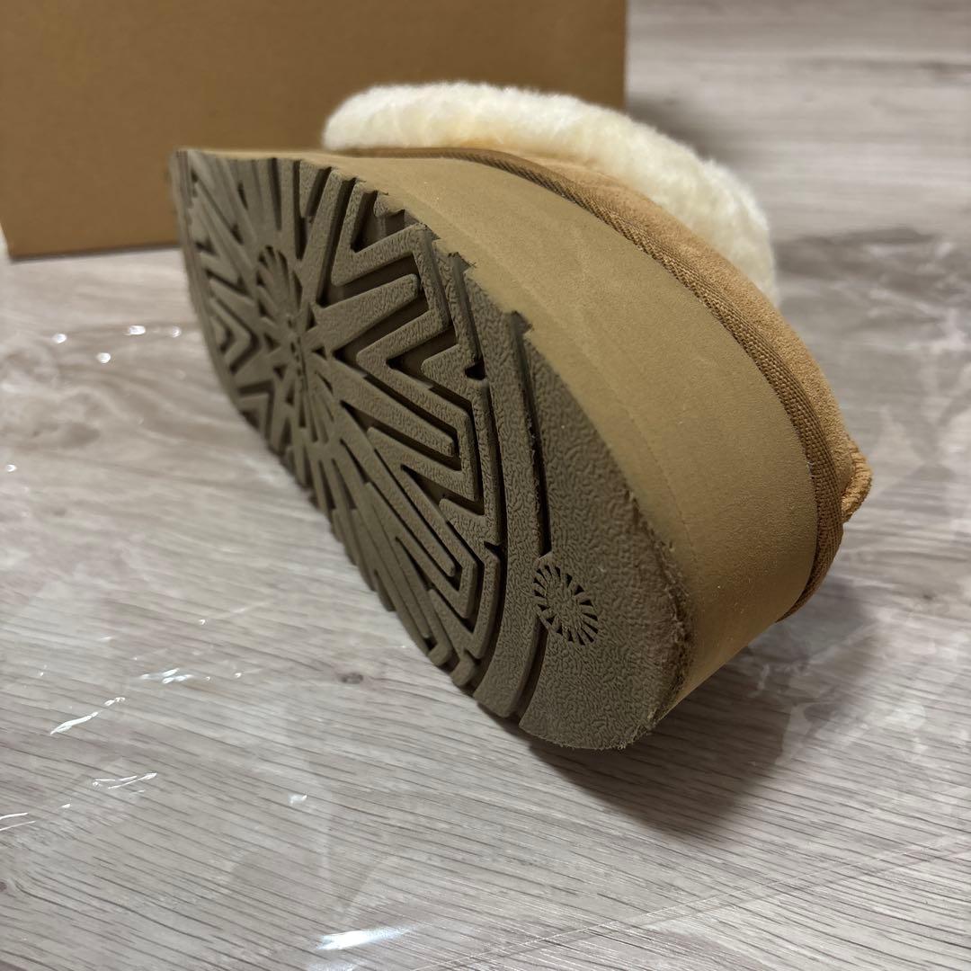 ugg ファンケット 24cm 厚底ムートン スリッポン チェスナット ブラウン