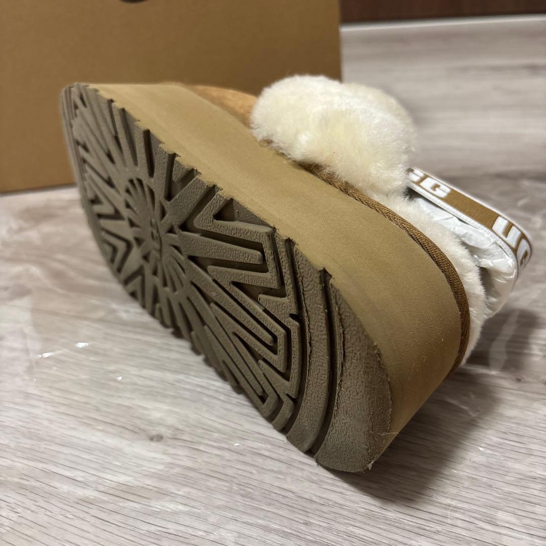 ugg ファンケット 24cm 厚底ムートン スリッポン チェスナット ブラウン