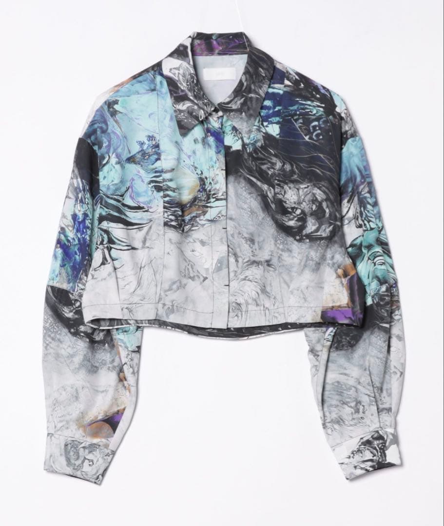 【HARE】新品未使用☆アートプリント クロップドシャツ 長袖