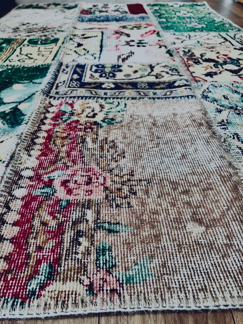 ヴィンテージ パッチワーク ラグトルコ産