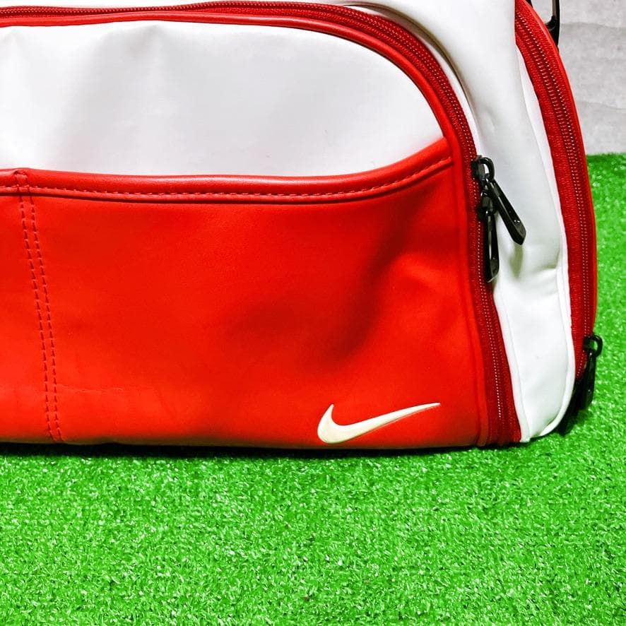 NIKE GOLF ゴルフ ボストンバッグ レッド フェイクレザー 希少 レア
