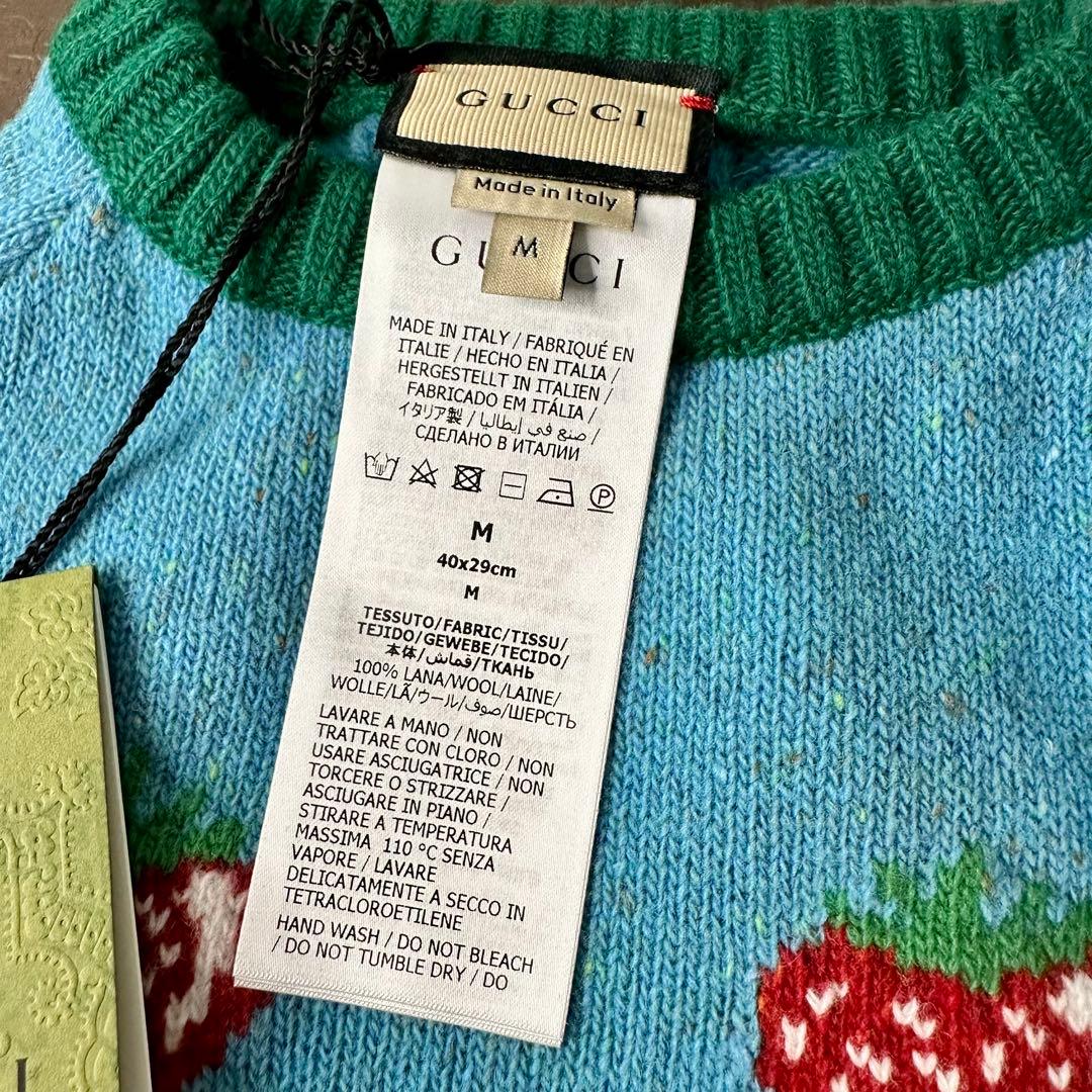 GUCCI グッチ 犬猫 ペット用服 ニット セーター イチゴ柄 Mサイズ