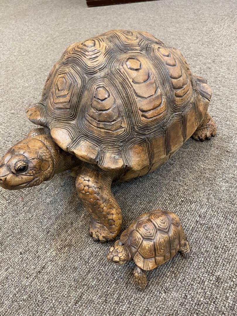 亀の親子　陶器　手作り