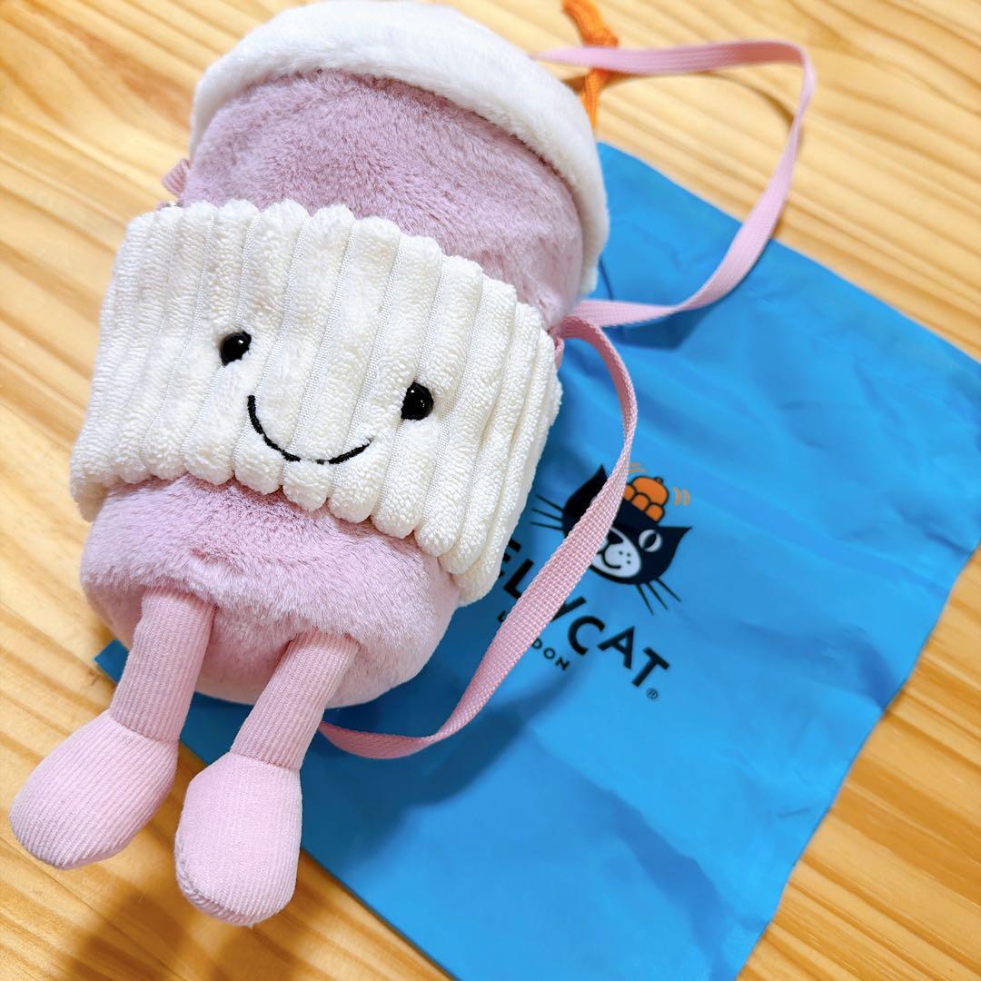  ピンク コーヒーカップ バッグ ぬいぐるみ新品　正規品