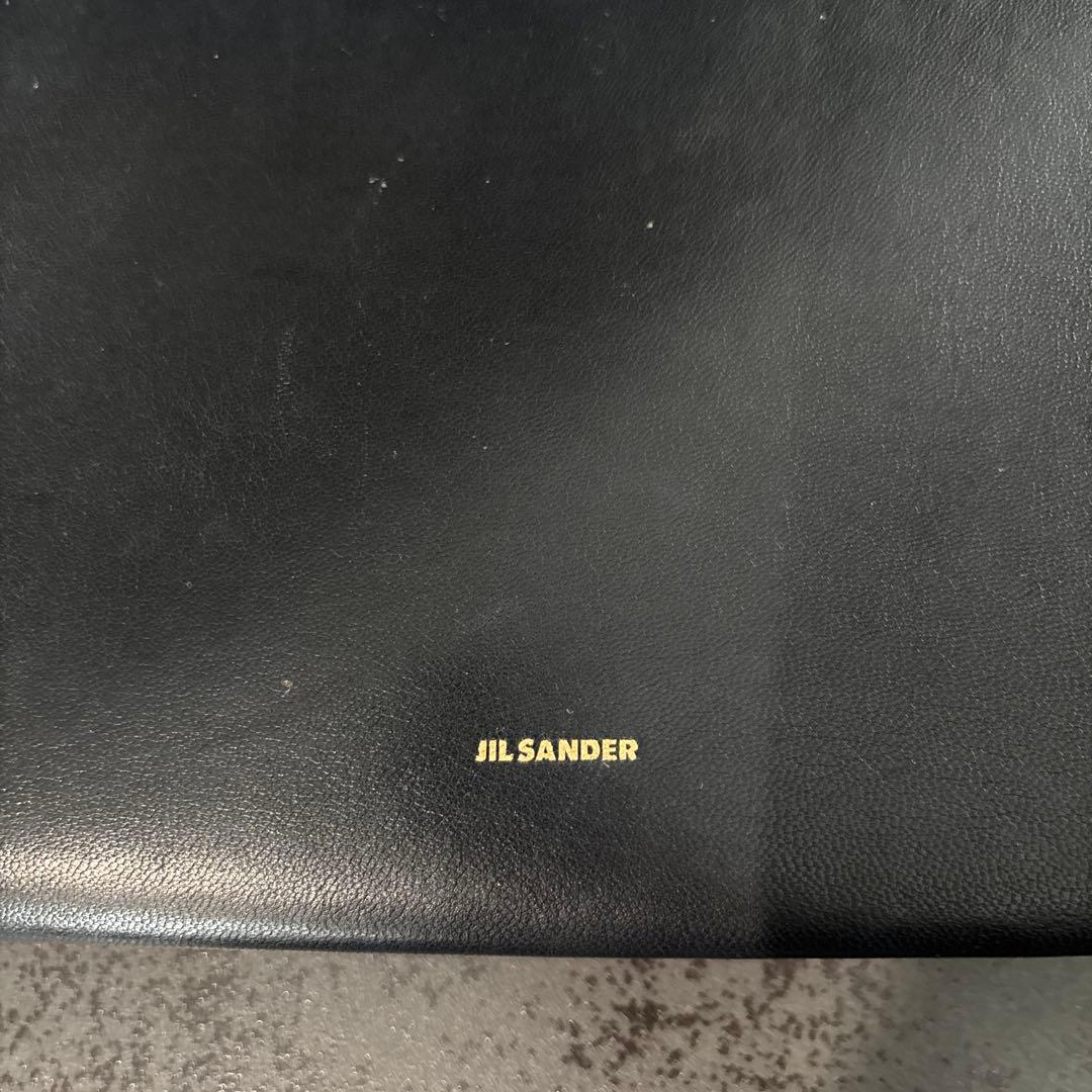 ジルサンダー　ブラックレザーショルダーバッグ