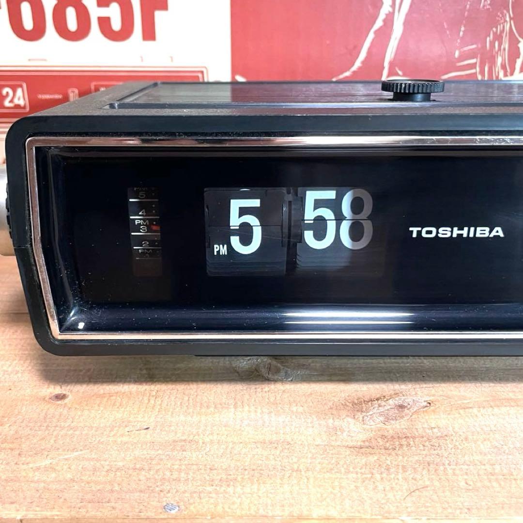 【動作OK】東芝 目覚まし パタパタ時計 FM AM ラジオ RC-685F