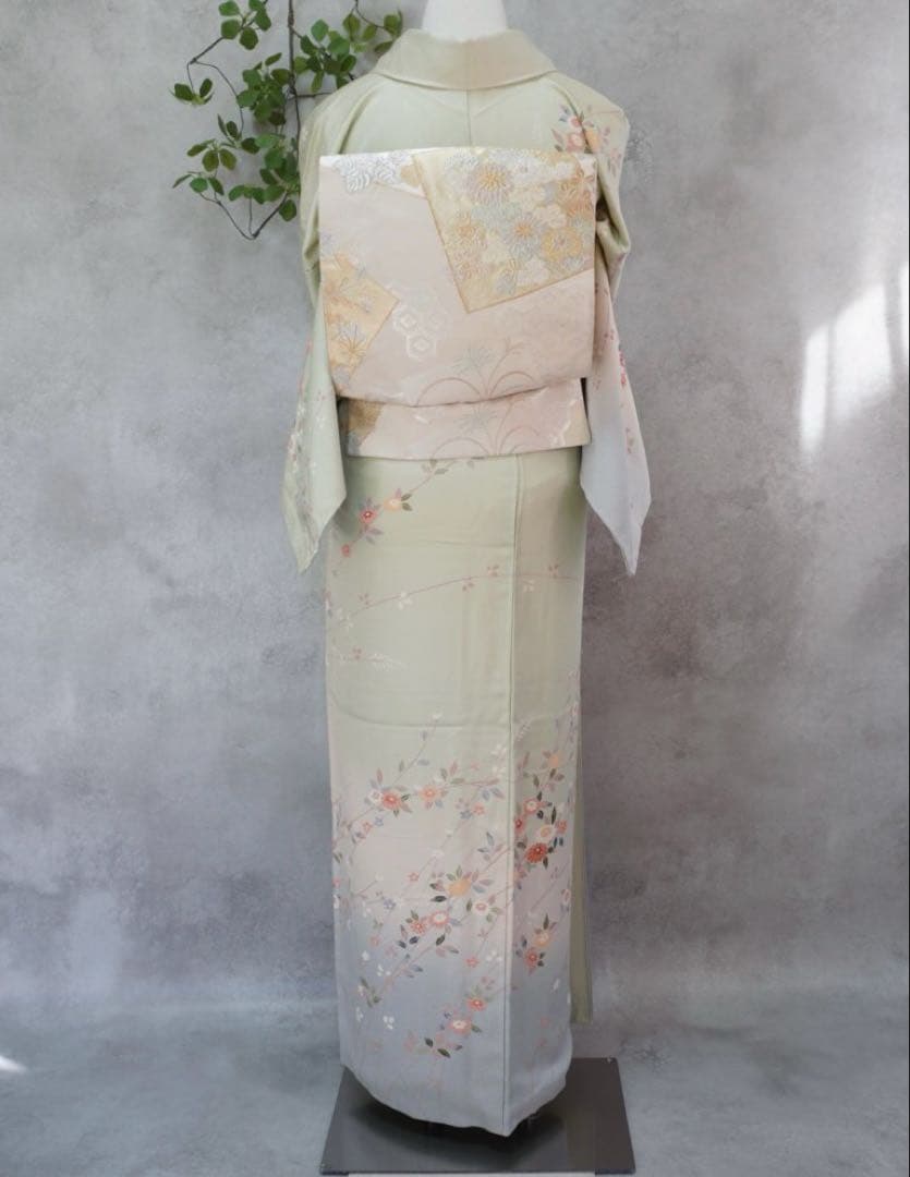 訪問着フルセット　259 正絹　入学式　お宮参【訪問着、袋帯、帯締め、帯揚げ】