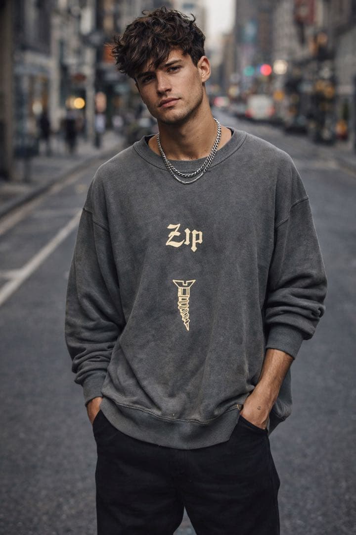 【即完売】BOWWOW ZIP DAMAGED CREW SWEAT