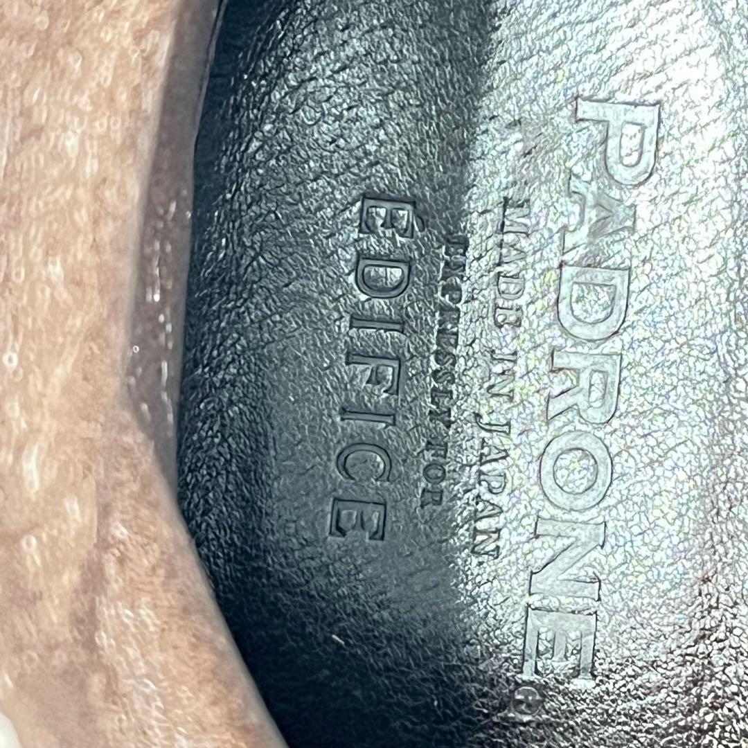 【美品】PADRONE ペコスブーツ　茶芯　本革　バックジップ　25.5㎝