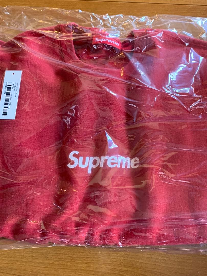 Supreme Washed Box Logo Crewneck 赤 Lサイズ
